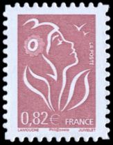 2005-06 - France Adhésif 53B (Perso.3802Ba) Marianne de Lamouche 0,82 lilas-brun clair PHIL@POSTE dentelé 4 côtés
