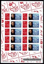 2005/06 - France Personnalisé F3802Ab - Marianne de Lamouche, feuillet 10 timbres adhésifs dentelés 4 côtés légende Phil@poste (
