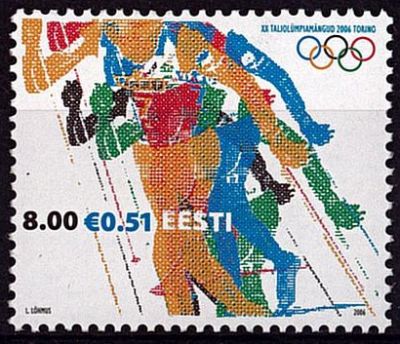 2006 - Estonie Timbre n� 509 - Jeux Olympiques d\'hiver - 2006 Turin