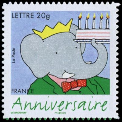 2006 - France Adh�sif 85A (perso.3927) Timbre pour Anniversaire - Babar (Lettre 20g)