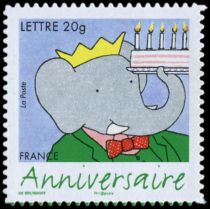 2006 - France Adhésif 85A (perso.3927) Timbre pour Anniversaire - Babar (Lettre 20g)