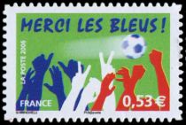 2006 - France Adhésif 85B (perso.3936A) Sport Footbal - \ Merci les Bleus\ 