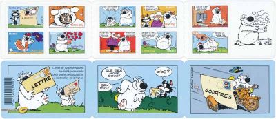 2006 - France Adh�sifs BC86 Carnet Sourires avec le chien de Cubitus