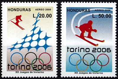 2006 - Honduras timbres n� 1278/1279 - Jeux Olympiques d\'hiver - 2006 Turin