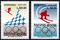 2006 - Honduras timbres n° 1278/1279 - Jeux Olympiques d\'hiver - 2006 Turin