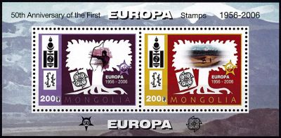 2006 - Mongolie BF313/318 - Cinquentenaire des �missions de timbres-poste Europa