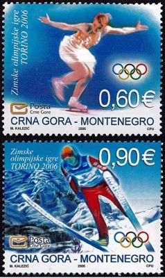 2006 - Montenegro timbres n� 122/123 - Jeux Olympiques d\'hiver - 2006 Turin