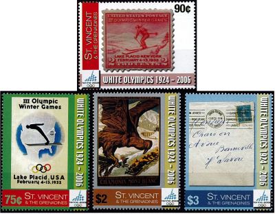 2006 - Saint Vincent Timbres n� 4928/4931 - Jeux Olympiques d\'hiver - 2006 Turin