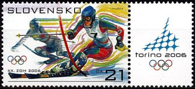 2006 - Slovaquie timbre n� 458 - Jeux Olympiques d\'hiver - 2006 Turin