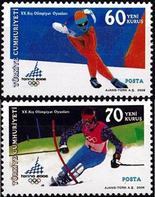2006 - Turquie timbres n� 3216/3217 - Jeux Olympiques d\'hiver - 2006 Turin