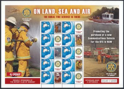 2008 - Australie Feuillet Personnalis� n� 2963A - Pompiers - Rotary Internationnal