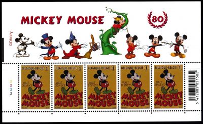 2008 - Belgique F3766 - 80�me anniversaire de Mickey, Walt Disney