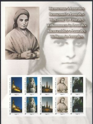 2008 - France Feuillet collector 2 - Bienvenue � Lourdes (Monde 20 g)