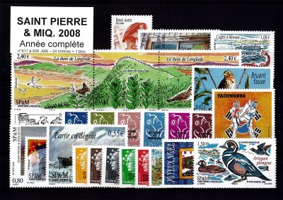 2008 - Saint Pierre et Miquelon 911-938,A88 - Ann�e compl�te de timbres