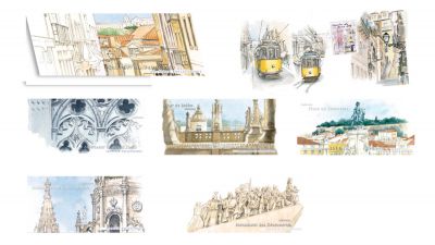 2009 - Timbre Bloc Souvenir France Capitales Europ�ennes Lisbonne - 38/43