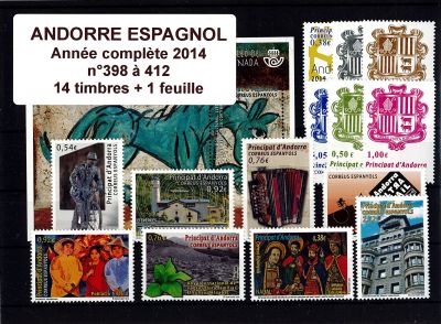 2014 - Andorre Espagnol n� 398/412 - Ann�e compl�te