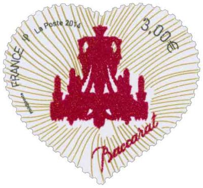2014 - France Timnre n� 4883 - Saint-Valentin, Coeur de Baccarat poudre de Cristal