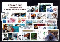 2015 - France n&deg; 4923/5013 - Ann&eacute;e Compl&egrave;te de 83 timbres