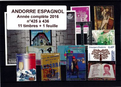 2016 - Andorre Espagnol n� 425/436 - Ann�e compl�te