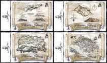 2017 - Pitcairn Timbres n&deg; 899/902 - G&eacute;ographie - Cartes anciennes