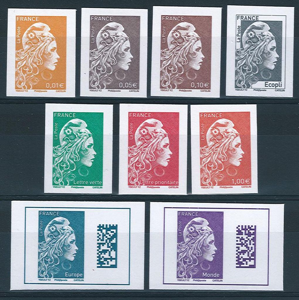 Carnet 12 timbres composition Marianne et les valeurs de L'Europe