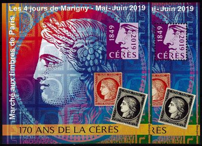 2019 - France Blocs Marigny 31D + 31ND - 170�me anniversaire du Timbre C�r�s 