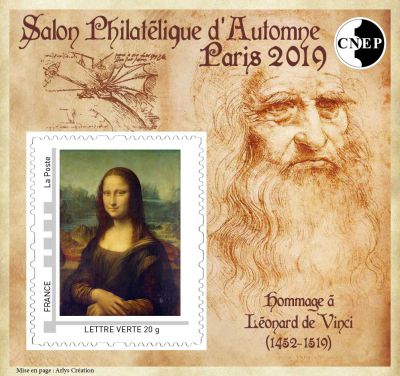 2019 Bloc CNEP n�82 Salon Philat�lique de Paris Hommage L�onard de Vinci