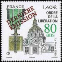 2021 - Timbres France ordre de la libération surchagé DERNIERE ÉMISSION - (5458A)