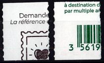 2022 - France n° 1598Aa/1599Aa - Marianne l\'engagée - Paire LV vert, LP rouge (carnet adhésif) (Philaposte)