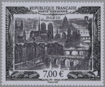 2022 - Timbre Affiche France Vue de Paris 1950 avec 4 timbres type 1000F PA 