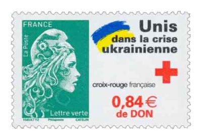 2022 - Timbre France solidarit� avec l\'Ukraine - (5594))