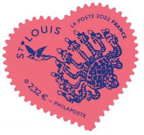 2022 - Timbres Adhésifs France Saint Valentin Saint Louis - (AD.))