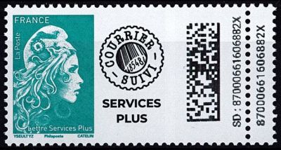 2023 - France 5643 - Marainne l\'engag�e LSP (Lettre Service Plus) turquoise