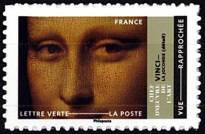 2023 - France ADH-2191A - \ La Joconde\ , L�onard de Vinci  TVP Lettre verte (Emis en feuille de 50 TVP dos blanc)