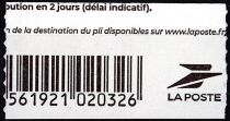 2023 - France Adhésif 2359A - Marianne de l\'Avenir Lettre Services Plus provenant de carnet (turquoise)