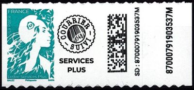 2023 - France Adh�sif 2362 - Roulette Marianne de l\'Avenir LSP Lettre Service Plus (turquoise)