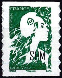 2023 - Saint Pierre et Miquelon n� 1325 - Marianne de l\'Avenir - TVP Adh�sif vert 