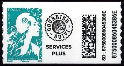 2023 - Timbre France ADH2359 - Adh�sif Marianne de l\'Avenir Lettre Services Plus (turquoise)