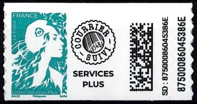2023 - Timbre France ADH2359 - Adh�sif Marianne de l\'Avenir Lettre Services Plus (turquoise)