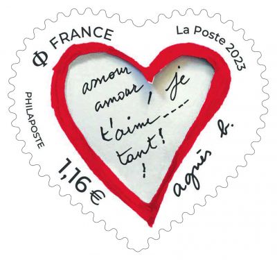 2023 - Timbres Adh�sifs France Saint Valentin Agnes b. 