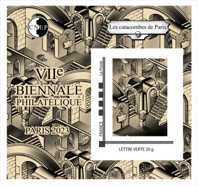 2023 Bloc CNEP 7�me bi�nale philat�lique Les catacombres de Paris (n�92)