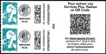 2024 - France Adhésif QR-CODE 2 X 2359A - Marianne de l\'Avenir Lettre Services Plus provenant de carnet (turquoise) 