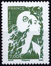 2024 - France Timbre Affiche n&deg; 5749A - Marianne de l\'Avenir 7,00 � d&eacute;coup&eacute; de l\'affiche n&deg; 6 (Type Balez) 