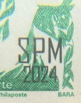 2024 - Saint Pierre et Miquelon Timbre Adhésif n° 1341 - Marianne de l\'Avenir - Surcharge SPM 2024 TVP (vert) 