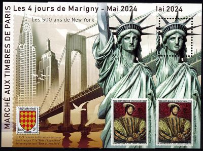 2024 France MAR34 - Les 500 ans de New York dent� + non dentel�