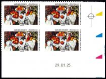 2025 - France ADH-CD1525001 - Paul Cézanne, \ Pommes et oranges\  TVP Lettre verte Coin daté 29.01.2025 (Emis en feuille de 50 TVP
