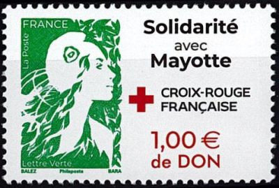 2025 - France Timbre n� 5867 - Marianne de l\'Avenir - Solidarit� avec Mayotte