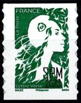 2025 - Saint Pierre et Miquelon Timbre n° .... - Marianne de l\'Avenir - LV Lettre verte 2025 (de carnet adhésif) 