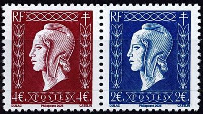 2025 - Timbre France - Marianne de Dulac 1945-2025 