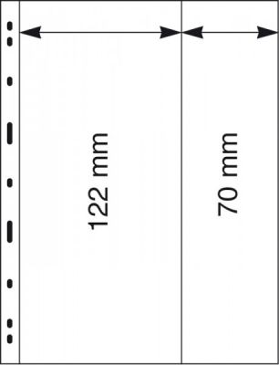 5 Feuilles Uniplate 2 Bandes Verticales (122 et 70 mm) Lindner